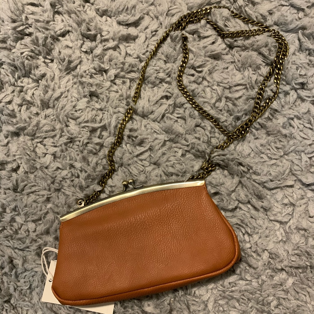 Brown chain cross body bag